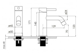 Смеситель для раковины Volle Cruze однорычажный черный 1547.010104