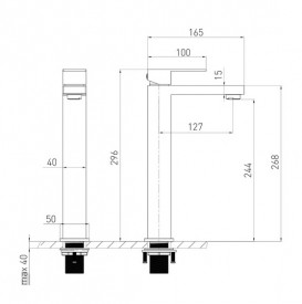 Смеситель для раковины Volle Pardo однорычажный никель 1548.010202