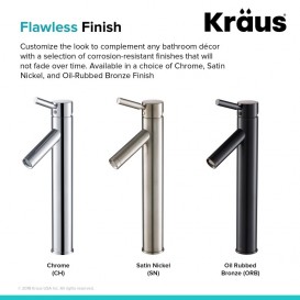 Смеситель для раковины высокий Kraus Sheven однорычажный латунь хром FVS-1002CH