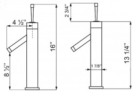 Смеситель для раковины высокий Kraus Sheven однорычажный латунь хром FVS-1002CH