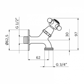 Змішувач для пральної машини GRB Cocinas одновентільній на 1 вихід хром 80914800