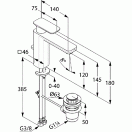 Смеситель для раковины Kludi E2 однорычажный хром 492950575
