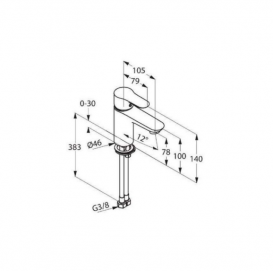Змішувач для раковини одноважеля Kludi колекція Objekta хром 321260575