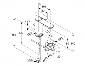 Змішувач для раковини одноважеля з донним клапаном Kludi колекція Objekta хром 322340575