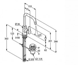 Змішувач для раковини Kludi Objekta змішувач хром 320230575