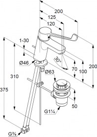 Змішувач для раковини Kludi PURE & EASY CARE змішувач хром 372870565