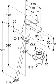 Смеситель для раковины Kludi PURE&EASY 70 однорычажный  белый 373829165