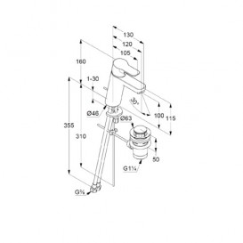 Змішувач для раковини Kludi PURE & EASY XL змішувач без донного клапана хром 372920565