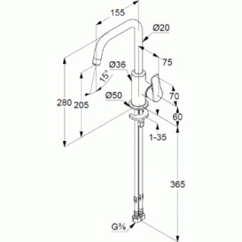 Змішувач для раковини Kludi Pure & Solid змішувач хром 340240575