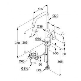 Змішувач для раковини Kludi Pure & Solid змішувач хром 340250575