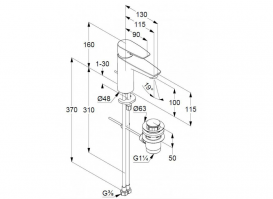 Змішувач для раковини Kludi Pure & Solid змішувач хром 342900575