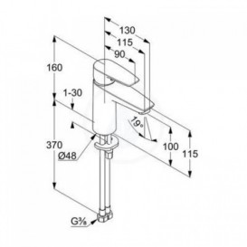 Смеситель для раковины Kludi Pure&Solid однорычажный хром 342920575