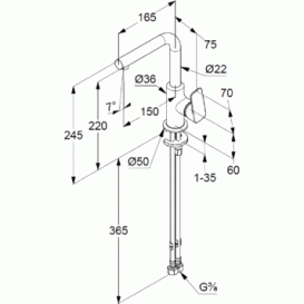 Смеситель для раковины Kludi Pure&Style однорычажный хром 400240575