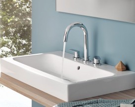 Смеситель для раковины Kludi Pure&Style двухрычажный на 3 отверстия 403930575