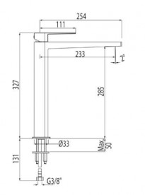 Змішувач для умивальника Tres колекція Slim-Tres хром 20210305