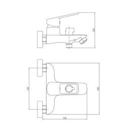 Смеситель для ванной Аквародос Boston 91361 однорычажный хром АР000040406