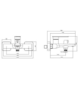 Змішувач для ванної кімнати Аквародос Cuba одноважільний чорний матовий АР000110464