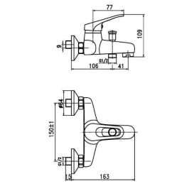 Змішувач для ванної кімнати Аквародос Decor 90011-7А одноважільний хром АР000040412