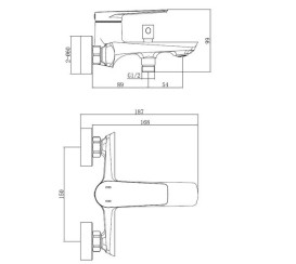 Смеситель для ванной Аквародос Modena однорычажный gun metal АР000109931