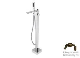 Смеситель для ванной Besco Aspira напольный с душевым гарнитуром хром BW-A-CH