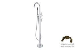 Змішувач для ванної кімнати Besco Illusion I підлоговий з душовим гарнітуром хром BW-II-CH