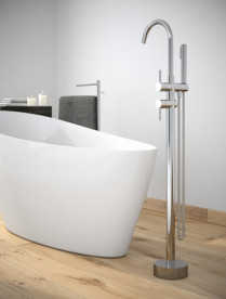 Смеситель для ванной Besco Illusion II напольный с душевым гарнитуром хром BW-III-CH