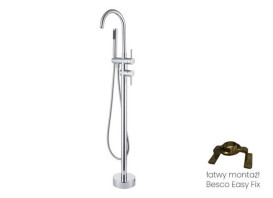 Змішувач для ванної кімнати Besco Illusion II з душовим гарнітуром хром BW-III-CH