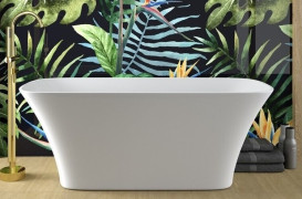 Смеситель для ванной Besco Illusion II напольный с душевым гарнитуром золото BW-III-ZL