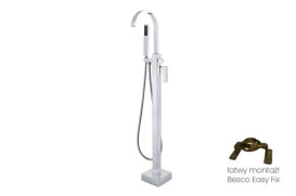 Смеситель для ванной Besco Modern II напольный с душевым гарнитуром хром BW-MII-CH