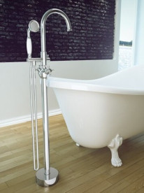 Смеситель для ванной Besco Retro I напольный с душевым гарнитуром хром BW-RI-CH