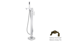 Змішувач для ванної кімнати Besco Varium підлоговий з душовим гарнітуром хром BW-V-CH