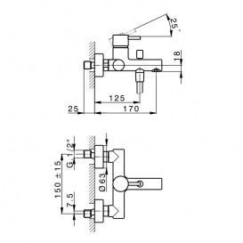 Смеситель для ванной Devit ART однорычажный черный матовый 15013140B