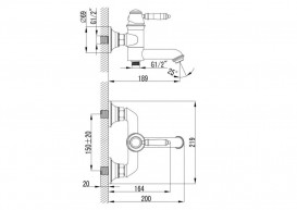Змішувач для ванної Devit Charlestone Ceramic одноважільний латунь хром 34513142