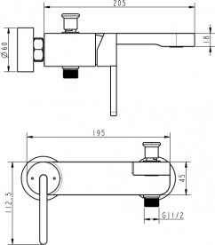 Смеситель для ванной Devit Laguna однорычажный с душевым гарнитуром черный матовый 84125110B
