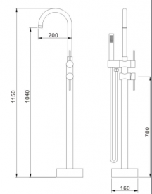 Смеситель для ванной Devit напольный однорычажный латунь хром 13061160