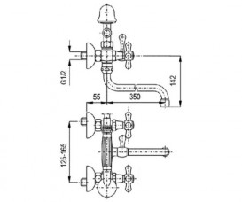 Змішувач для ванни Emmevi Deco Classic з ручним душем хром СR12011CC