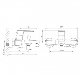 Змішувач для ванни Imprese Grafiky змішувач хром ZMK071901040