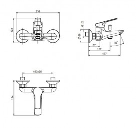 Смеситель для ванной Fima Carlo Frattini Serie 4 однорычажный хром F3764/1CR