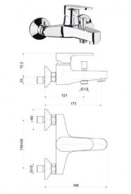 Змішувач для ванни Fiore Kyma змішувач латунь хром 75CR6502