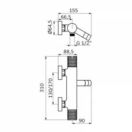 Смеситель для ванной GRB Aura термостатический белый 75210751