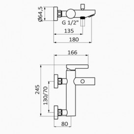 Змішувач для ванни GRB Axis змішувач хром 74224740