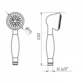 Смеситель для ванной GRB Clasica 1866 с душевой лейкой двухвентильный черный 206120