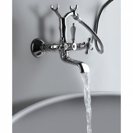 Смеситель для ванной GRB Clasica 1866 с душевой лейкой двухвентильный хром 206190