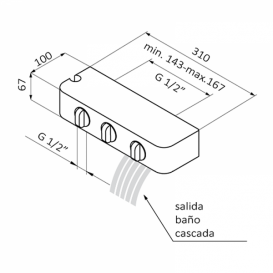 Смеситель для ванной GRB Despertar Balnea термостатический с душевой лейкой хром 85220850