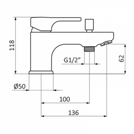 Змішувач для ванни GRB Eco Prime одноважельний з душовою лійкою хром 15529400