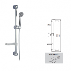 Смеситель для ванной GRB Eco Prime термостатический с душевой лейкой и стойкой хром 154500