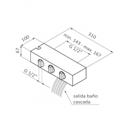 Смеситель для ванной GRB Kala термостатический с каскадным изливом хром 60220600