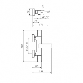 Смеситель для ванной GRB Kala термостатический хром 60210600
