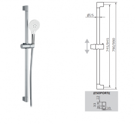 Смеситель для ванной GRB Premier однорычажный с душевым гарнитуром хром 50226500