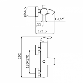 Смеситель для ванной GRB Premier однорычажный с душевым гарнитуром хром 50226500